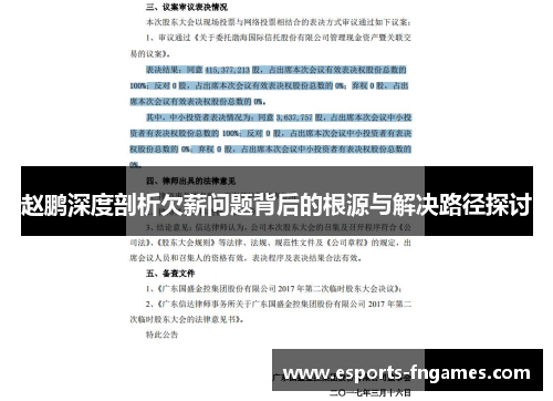 赵鹏深度剖析欠薪问题背后的根源与解决路径探讨 赵鹏深度剖析欠薪问题背后的根源与解决路径探讨