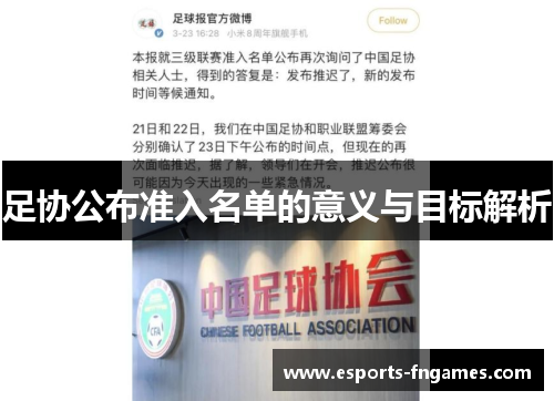 足协公布准入名单的意义与目标解析